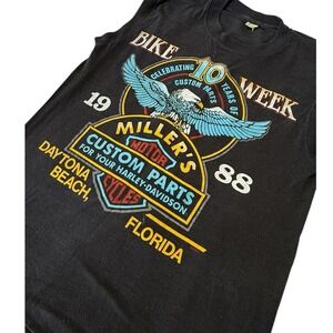 Vtg 1988 Harley-Davidson Miller's Custom Daytona Bike Week T-Shirt Single Stitch